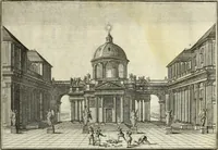 An illustration from Biblisches Engel- u. Kunst Werck : alles das jenige, was in heiliger göttlicher Schrifft Altes und Neuen Testaments von den heiligen Engels Gottes ... zu finden ist ... in zierlichen Kupffern, mit beygefüngten teutschen Erklärungs und Andachs-Reimen vorstellend (1705)