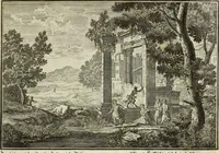 An illustration from Biblisches Engel- u. Kunst Werck : alles das jenige, was in heiliger göttlicher Schrifft Altes und Neuen Testaments von den heiligen Engels Gottes ... zu finden ist ... in zierlichen Kupffern, mit beygefüngten teutschen Erklärungs und Andachs-Reimen vorstellend (1705)