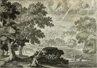 An illustration from Biblisches Engel- u. Kunst Werck : alles das jenige, was in heiliger göttlicher Schrifft Altes und Neuen Testaments von den heiligen Engels Gottes ... zu finden ist ... in zierlichen Kupffern, mit beygefüngten teutschen Erklärungs und Andachs-Reimen vorstellend (1705)
