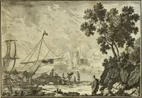 An illustration from Biblisches Engel- u. Kunst Werck : alles das jenige, was in heiliger göttlicher Schrifft Altes und Neuen Testaments von den heiligen Engels Gottes ... zu finden ist ... in zierlichen Kupffern, mit beygefüngten teutschen Erklärungs und Andachs-Reimen vorstellend (1705)