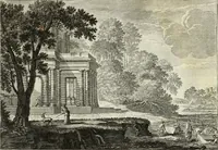 An illustration from Biblisches Engel- u. Kunst Werck : alles das jenige, was in heiliger göttlicher Schrifft Altes und Neuen Testaments von den heiligen Engels Gottes ... zu finden ist ... in zierlichen Kupffern, mit beygefüngten teutschen Erklärungs und Andachs-Reimen vorstellend (1705)