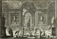 An illustration from Biblisches Engel- u. Kunst Werck : alles das jenige, was in heiliger göttlicher Schrifft Altes und Neuen Testaments von den heiligen Engels Gottes ... zu finden ist ... in zierlichen Kupffern, mit beygefüngten teutschen Erklärungs und Andachs-Reimen vorstellend (1705)