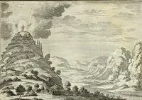 An illustration from Biblisches Engel- u. Kunst Werck : alles das jenige, was in heiliger göttlicher Schrifft Altes und Neuen Testaments von den heiligen Engels Gottes ... zu finden ist ... in zierlichen Kupffern, mit beygefüngten teutschen Erklärungs und Andachs-Reimen vorstellend (1705)