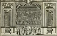 An illustration from Biblisches Engel- u. Kunst Werck : alles das jenige, was in heiliger göttlicher Schrifft Altes und Neuen Testaments von den heiligen Engels Gottes ... zu finden ist ... in zierlichen Kupffern, mit beygefüngten teutschen Erklärungs und Andachs-Reimen vorstellend (1705)