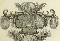 An illustration from Biblisches Engel- u. Kunst Werck : alles das jenige, was in heiliger göttlicher Schrifft Altes und Neuen Testaments von den heiligen Engels Gottes ... zu finden ist ... in zierlichen Kupffern, mit beygefüngten teutschen Erklärungs und Andachs-Reimen vorstellend (1705)