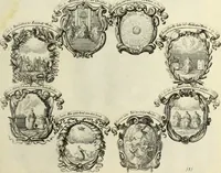 An illustration from Biblisches Engel- u. Kunst Werck : alles das jenige, was in heiliger göttlicher Schrifft Altes und Neuen Testaments von den heiligen Engels Gottes ... zu finden ist ... in zierlichen Kupffern, mit beygefüngten teutschen Erklärungs und Andachs-Reimen vorstellend (1705)