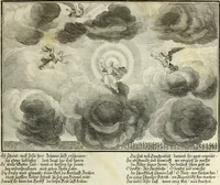 An illustration from Biblisches Engel- u. Kunst Werck : alles das jenige, was in heiliger göttlicher Schrifft Altes und Neuen Testaments von den heiligen Engels Gottes ... zu finden ist ... in zierlichen Kupffern, mit beygefüngten teutschen Erklärungs und Andachs-Reimen vorstellend (1705)