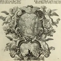 An illustration from Biblisches Engel- u. Kunst Werck : alles das jenige, was in heiliger göttlicher Schrifft Altes und Neuen Testaments von den heiligen Engels Gottes ... zu finden ist ... in zierlichen Kupffern, mit beygefüngten teutschen Erklärungs und Andachs-Reimen vorstellend (1705)
