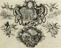 An illustration from Biblisches Engel- u. Kunst Werck : alles das jenige, was in heiliger göttlicher Schrifft Altes und Neuen Testaments von den heiligen Engels Gottes ... zu finden ist ... in zierlichen Kupffern, mit beygefüngten teutschen Erklärungs und Andachs-Reimen vorstellend (1705)