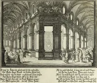 An illustration from Biblisches Engel- u. Kunst Werck : alles das jenige, was in heiliger göttlicher Schrifft Altes und Neuen Testaments von den heiligen Engels Gottes ... zu finden ist ... in zierlichen Kupffern, mit beygefüngten teutschen Erklärungs und Andachs-Reimen vorstellend (1705)