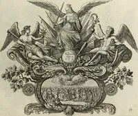 An illustration from Biblisches Engel- u. Kunst Werck : alles das jenige, was in heiliger göttlicher Schrifft Altes und Neuen Testaments von den heiligen Engels Gottes ... zu finden ist ... in zierlichen Kupffern, mit beygefüngten teutschen Erklärungs und Andachs-Reimen vorstellend (1705)