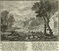 Picture 198 of 216 from Biblisches Engel- u. Kunst Werck : alles das jenige, was in heiliger göttlicher Schrifft Altes und Neuen Testaments von den heiligen Engels Gottes ... zu finden ist ... in zierlichen Kupffern, mit beygefüngten teutschen Erklärungs und Andachs-Reimen vorstellend (1705), leaf 330