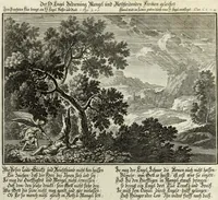 Picture 202 of 216 from Biblisches Engel- u. Kunst Werck : alles das jenige, was in heiliger göttlicher Schrifft Altes und Neuen Testaments von den heiligen Engels Gottes ... zu finden ist ... in zierlichen Kupffern, mit beygefüngten teutschen Erklärungs und Andachs-Reimen vorstellend (1705), leaf 338