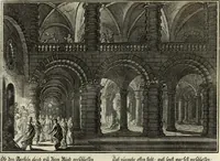 An illustration from Biblisches Engel- u. Kunst Werck : alles das jenige, was in heiliger göttlicher Schrifft Altes und Neuen Testaments von den heiligen Engels Gottes ... zu finden ist ... in zierlichen Kupffern, mit beygefüngten teutschen Erklärungs und Andachs-Reimen vorstellend (1705)