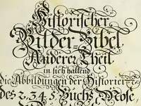 An illustration from Biblisches Engel- u. Kunst Werck : alles das jenige, was in heiliger göttlicher Schrifft Altes und Neuen Testaments von den heiligen Engels Gottes ... zu finden ist ... in zierlichen Kupffern, mit beygefüngten teutschen Erklärungs und Andachs-Reimen vorstellend (1705)