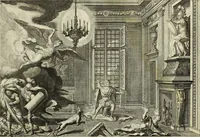 An illustration from Biblisches Engel- u. Kunst Werck : alles das jenige, was in heiliger göttlicher Schrifft Altes und Neuen Testaments von den heiligen Engels Gottes ... zu finden ist ... in zierlichen Kupffern, mit beygefüngten teutschen Erklärungs und Andachs-Reimen vorstellend (1705)