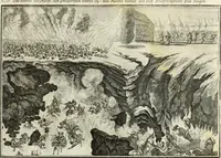An illustration from Biblisches Engel- u. Kunst Werck : alles das jenige, was in heiliger göttlicher Schrifft Altes und Neuen Testaments von den heiligen Engels Gottes ... zu finden ist ... in zierlichen Kupffern, mit beygefüngten teutschen Erklärungs und Andachs-Reimen vorstellend (1705)