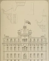 Picture 68 of 144 from Bicknell's village builder. Elevations and plans for cottages, villas, suburban residences, farm houses [etc.] also exterior and interior details for public and private buildings, with approved forms of contracts and specifications. Containing fifty-five plates drawn to scale (1872), leaf 112