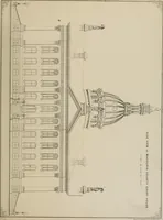 An illustration from Bicknell's village builder. Elevations and plans for cottages, villas, suburban residences, farm houses [etc.] also exterior and interior details for public and private buildings, with approved forms of contracts and specifications. Containing fifty-five plates drawn to scale (1872)