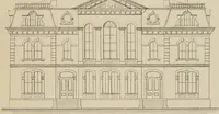 An illustration from Bicknell's village builder. Elevations and plans for cottages, villas, suburban residences, farm houses [etc.] also exterior and interior details for public and private buildings, with approved forms of contracts and specifications. Containing fifty-five plates drawn to scale (1872)
