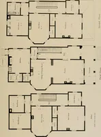 An illustration from Bicknell's village builder. Elevations and plans for cottages, villas, suburban residences, farm houses [etc.] also exterior and interior details for public and private buildings, with approved forms of contracts and specifications. Containing fifty-five plates drawn to scale (1872)