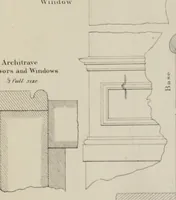 An illustration from Bicknell's village builder. Elevations and plans for cottages, villas, suburban residences, farm houses [etc.] also exterior and interior details for public and private buildings, with approved forms of contracts and specifications. Containing fifty-five plates drawn to scale (1872)