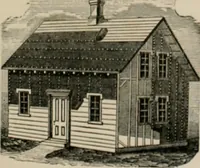 Picture 135 of 144 from Bicknell's village builder. Elevations and plans for cottages, villas, suburban residences, farm houses [etc.] also exterior and interior details for public and private buildings, with approved forms of contracts and specifications. Containing fifty-five plates drawn to scale (1872), leaf 196