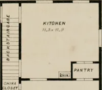 An illustration from Bicknell's village builder. Elevations and plans for cottages, villas, suburban residences, farm houses [etc.] also exterior and interior details for public and private buildings, with approved forms of contracts and specifications. Containing fifty-five plates drawn to scale (1872)