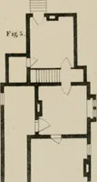 An illustration from Bicknell's village builder. Elevations and plans for cottages, villas, suburban residences, farm houses [etc.] also exterior and interior details for public and private buildings, with approved forms of contracts and specifications. Containing fifty-five plates drawn to scale (1872)