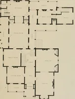 An illustration from Bicknell's village builder. Elevations and plans for cottages, villas, suburban residences, farm houses [etc.] also exterior and interior details for public and private buildings, with approved forms of contracts and specifications. Containing fifty-five plates drawn to scale (1872)