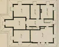 An illustration from Bicknell's village builder. Elevations and plans for cottages, villas, suburban residences, farm houses [etc.] also exterior and interior details for public and private buildings, with approved forms of contracts and specifications. Containing fifty-five plates drawn to scale (1872)