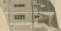 An illustration from Bicknell's village builder. Elevations and plans for cottages, villas, suburban residences, farm houses [etc.] also exterior and interior details for public and private buildings, with approved forms of contracts and specifications. Containing fifty-five plates drawn to scale (1872)