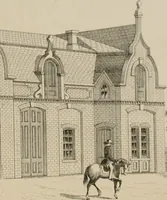 Picture 59 of 144 from Bicknell's village builder. Elevations and plans for cottages, villas, suburban residences, farm houses [etc.] also exterior and interior details for public and private buildings, with approved forms of contracts and specifications. Containing fifty-five plates drawn to scale (1872), leaf 96