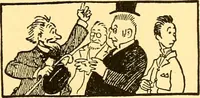 An illustration from Bird Center cartoons, a chronicle of social happenings at Bird Center, Illinois; pictures and text (1904)