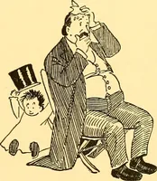 An illustration from Bird Center cartoons, a chronicle of social happenings at Bird Center, Illinois; pictures and text (1904)