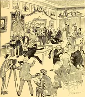 An illustration from Bird Center cartoons, a chronicle of social happenings at Bird Center, Illinois; pictures and text (1904)