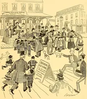 An illustration from Bird Center cartoons, a chronicle of social happenings at Bird Center, Illinois; pictures and text (1904)