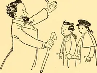 An illustration from Bird Center cartoons, a chronicle of social happenings at Bird Center, Illinois; pictures and text (1904)