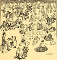 An illustration from Bird Center cartoons, a chronicle of social happenings at Bird Center, Illinois; pictures and text (1904)