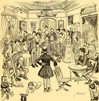 An illustration from Bird Center cartoons, a chronicle of social happenings at Bird Center, Illinois; pictures and text (1904)