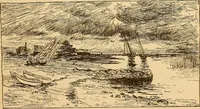An illustration from Black and white exhibition of the Salmagundi Sketch Club : held at the galleries of the National Academy of Design ..., open from Dec. 1st to 21st, inclusive (1881)