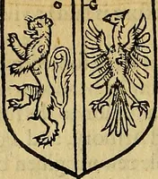 An illustration from The Blazon of Gentrie: : Deuided into two parts. The first named The Glorie of Generositie. The second, Lacyes Nobilitie. Comprehending discourses of Armes and of Gentry. Wherein is treated of the beginning, parts and degrees of Gentlenesse, vvith her lawes: Of the Bearing, and Blazon of Cote-armors: Of the Lawes of Armes, and of combats. (1586)