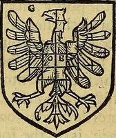 An illustration from The Blazon of Gentrie: : Deuided into two parts. The first named The Glorie of Generositie. The second, Lacyes Nobilitie. Comprehending discourses of Armes and of Gentry. Wherein is treated of the beginning, parts and degrees of Gentlenesse, vvith her lawes: Of the Bearing, and Blazon of Cote-armors: Of the Lawes of Armes, and of combats. (1586)