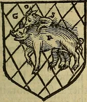 An illustration from The Blazon of Gentrie: : Deuided into two parts. The first named The Glorie of Generositie. The second, Lacyes Nobilitie. Comprehending discourses of Armes and of Gentry. Wherein is treated of the beginning, parts and degrees of Gentlenesse, vvith her lawes: Of the Bearing, and Blazon of Cote-armors: Of the Lawes of Armes, and of combats. (1586)