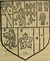 An illustration from The Blazon of Gentrie: : Deuided into two parts. The first named The Glorie of Generositie. The second, Lacyes Nobilitie. Comprehending discourses of Armes and of Gentry. Wherein is treated of the beginning, parts and degrees of Gentlenesse, vvith her lawes: Of the Bearing, and Blazon of Cote-armors: Of the Lawes of Armes, and of combats. (1586)