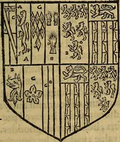An illustration from The Blazon of Gentrie: : Deuided into two parts. The first named The Glorie of Generositie. The second, Lacyes Nobilitie. Comprehending discourses of Armes and of Gentry. Wherein is treated of the beginning, parts and degrees of Gentlenesse, vvith her lawes: Of the Bearing, and Blazon of Cote-armors: Of the Lawes of Armes, and of combats. (1586)