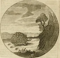 An illustration from Bloemhof der doorluchtige voorbeelden, daer in door ware, vreemde en deftige geschiedenissen, leeringen en eygenschappen, alles dat de mensch tot nut en vermaek verstrekken kan, te bemerken is : uit de schriften van Philippus Camerarius, Michiel de Montanje en andere schrijvers getrokken en vertaelt (1647)
