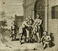 An illustration from Bloem-tuintje : bestaande in twee deelen : het eerste in innerlyke bedenkingen, en geleikenissen, het tweede in eenige zang- en lees-rymen (1724)