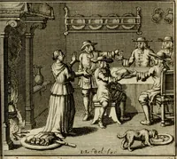 An illustration from Bloem-tuintje : bestaande in twee deelen : het eerste in innerlyke bedenkingen, en geleikenissen, het tweede in eenige zang- en lees-rymen (1724)