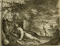An illustration from Bloem-tuintje : bestaande in twee deelen : het eerste in innerlyke bedenkingen, en geleikenissen, het tweede in eenige zang- en lees-rymen (1724)